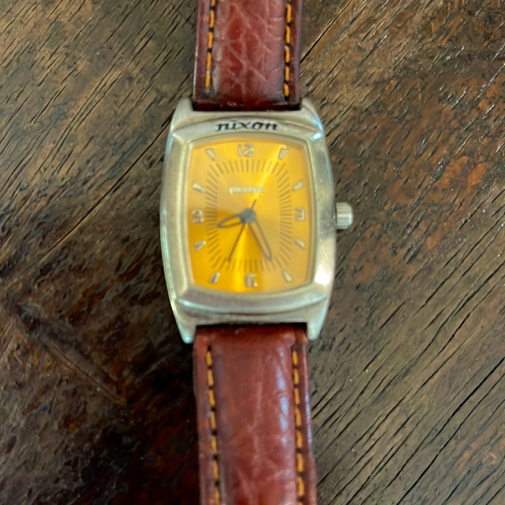 Nixon All Mine Blanca womens gold faced chrome watch